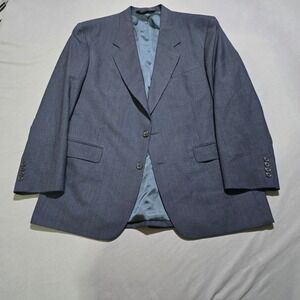 John Alexander Blazer Mens 43R navy 100% Worsted Wool Two Button Jacket